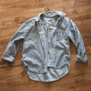 Madewell striped button up flannel